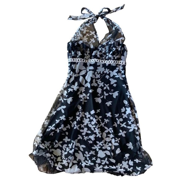 Mini Mesh Halter Dress - Picture 1 of 6